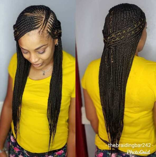 17 side parted sclap braids B8hvD7ShRq